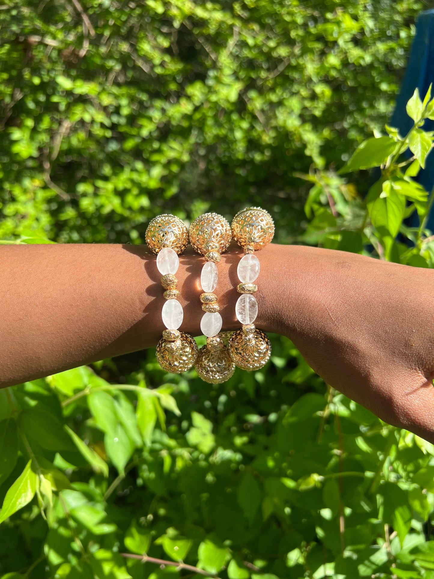 Clear Qaurts Chunky Bracelet