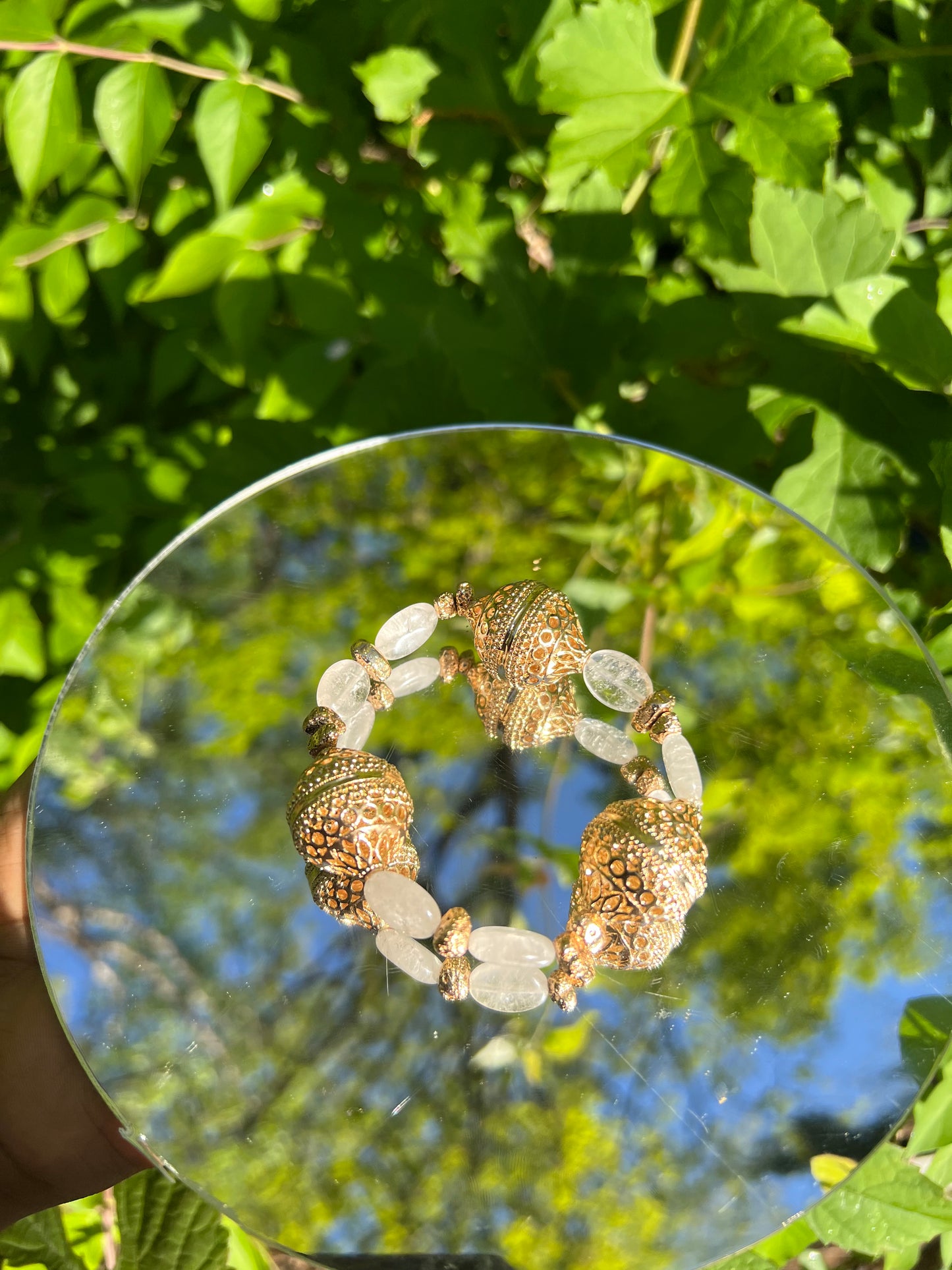 Clear Qaurts Chunky Bracelet