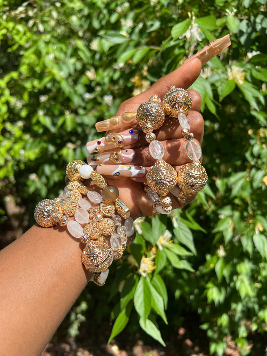 Clear Qaurts Chunky Bracelet