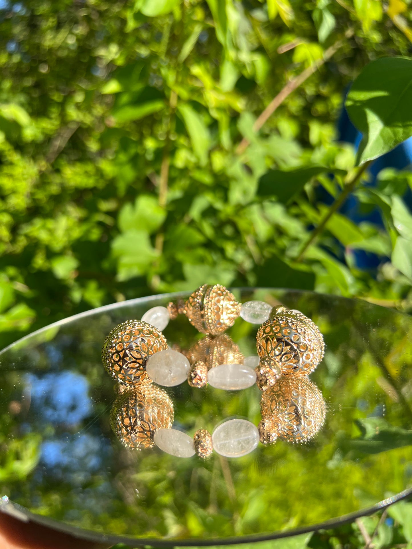 Clear Qaurts Chunky Bracelet